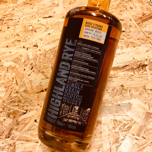 Arbikie Highland Estate Rye Single Grain Scotch Whisky 1. Release 46%