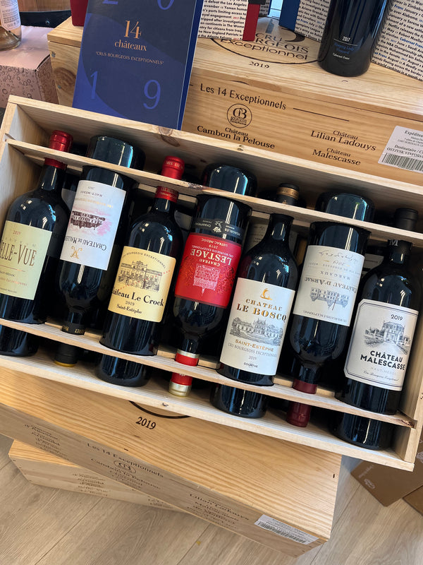 Cru Bourgeois Exeptionelle 2019 kasse med 14 flasker