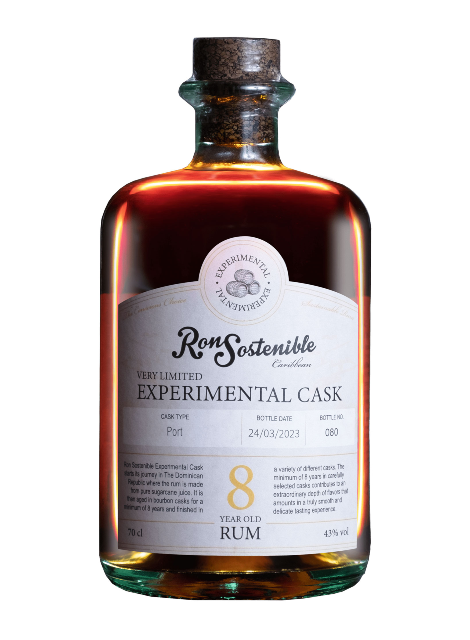 RON SOSTENIBLE, EXPERIMENTAL CASK PORT, 43%, 8 YEARS, ROM