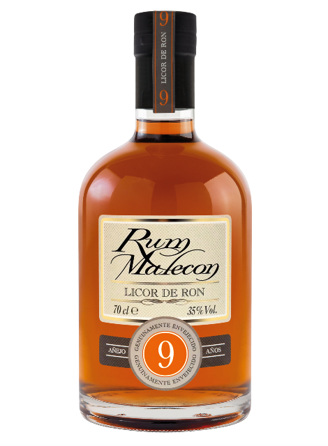 RUM MALECON, 35%, LICOR DE RON, 9 YEARS